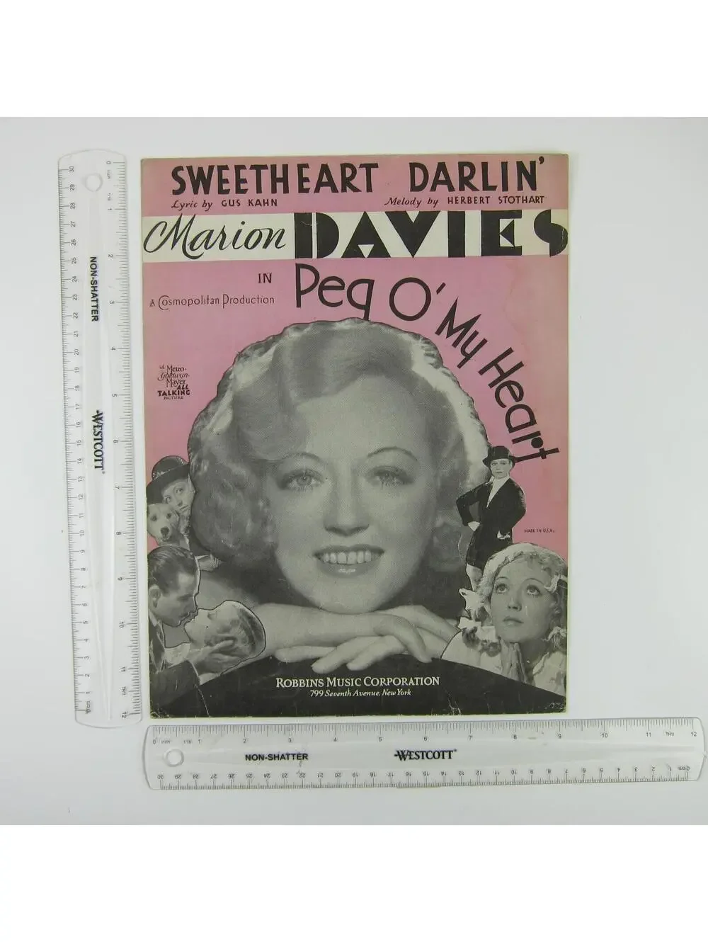 Sheet Music Sweetheart Darlin' Peg O' My Heart Marion Davies Vintage 1933